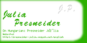 julia presneider business card